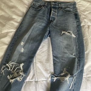 New Levi’s light wash 501 jeans